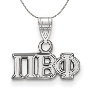Sterling Silver Pi Beta Phi Small Greek Necklace - 24 Inch